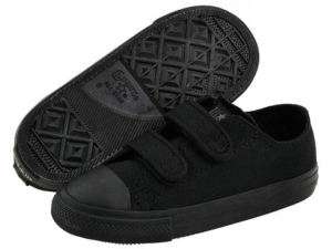 Converse Black Mono Strap OX 7V606 All Sz Infant Shoes  