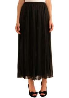 Com pleat Thought Skirt   Black, Solid, Pleats, Casual, Urban, Spring 