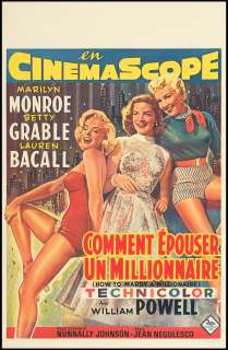 How To Marry A Millionaire Orig French Poster M Monroe  
