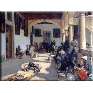 Hospital at Granada 16x12 Streched Canvas Art by Sargent, John Singer 