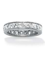 Princess Cut Cubic Zirconia Eternity Band Ring by Palm Beach Jewelry