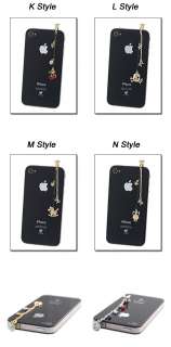 Smart phone pierce Swaroski Earphone Ear Cap Dust Plug iPhone 4G 4Gs 