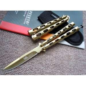  Champagne Color Scorpion Metal Practice Balisong Butterfly 