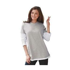   plus size tees . With easy pullover styling , double needlework at