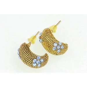  Jupiter Snail with Blue Gems Stud Earrings Jewelry