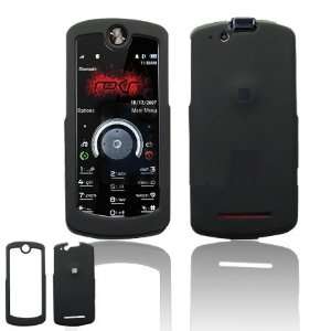  Motorola E8 ROKR Cell Phone Black Rubber Feel Protective 