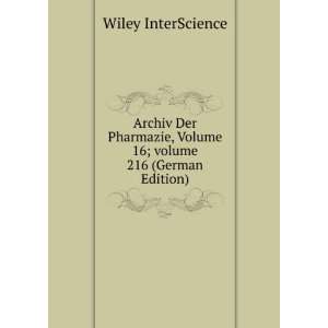   Â volume 216 (German Edition) Wiley InterScience  Books