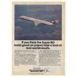  1982 Austrian Airlines McDonnell Douglas Super 80 Print Ad 