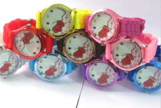   10pcs New fashion Jelly HelloKitty Girls Ladies odm Wrist Watch  