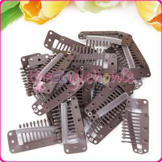 20pcs 10 Teeth Snap Comb Wig Toupee Hair Clips W/ Rubber Back 36 x 