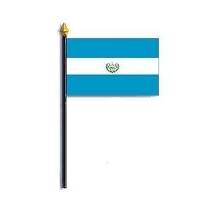  El Salvador Flag Rayon On Staff 4 in. x 6 in.