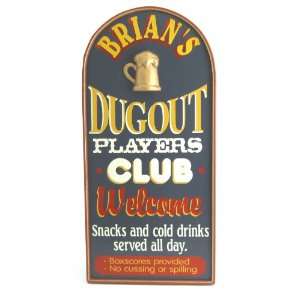  Dugout Players Club Personalized Pub Sign Patio, Lawn 
