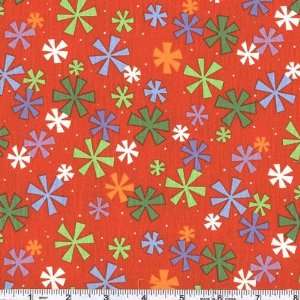   Snowflake Cut Outs Red Fabric By The Yard Arts, Crafts & Sewing