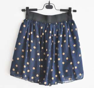 NWT Korean Sexy Lady Mini Skirt polka dot #Big Blue  