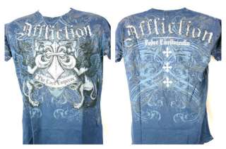 Fedor Emelianenko Emperor Affliction Premium Navy Blue T shirt New 