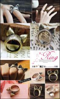 Vintage Retro Ancique Cute Charming Cat Ears Ring  