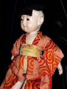 Antique Japanese Ichimatsu Boy Doll Gofun  