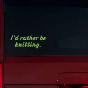   rather be knitting. Window Decal (Lime Tree Green) Automotive