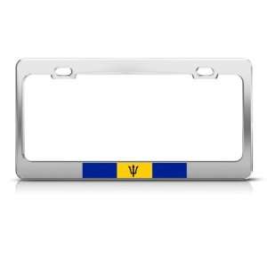 Barbados Flag Country Metal license plate frame Tag Holder