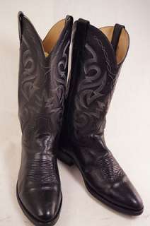 Dan Post Black Leather 9 D Mens Western Boots  