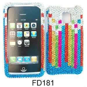   Diamond Crystal. Colorful Bars on White Cell Phones & Accessories