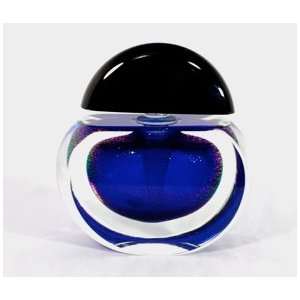   Art Glass, Perfume Bottle, Cobalt Geometric Mini
