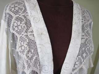 SPENCER ALEXIS Gorgeous Lovely Ivory Floral Lace Jacket 16  