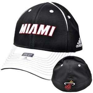  NBA Adidas Miami Heat Stretch Flex Fit One Size Hat Cap 