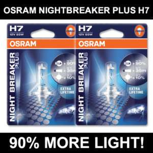 OSRAM NIGHT BREAKER PLUS H7   90% MORE LIGHT  