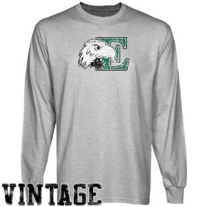 NCAA Eastern Michigan Eagles Ash Distressed Logo Vintage Long Sleeve T 