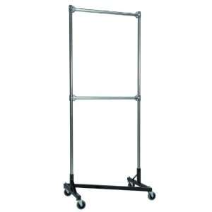Heavy Duty 3 Foot Rolling Garment Z Rack With Double Rail And 7 Foot 