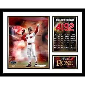  Pete Rose Cincinnati Reds MLB Framed Photograph 4,192 Hit 