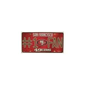  SF San Francisco 49ers #1 Fan License Plates Plate Tag 