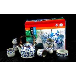  Floral Tea Pot Elegant Porcelain with 6 Cups by A2AWorld Green Tea 
