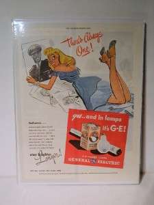 Vintage 1944 GE General Electric Light Bulbs WWII Era Magazine Ad 