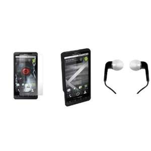   Droid X w/ Black Rubberized Hard Case & Black Earbud Headphones Cell