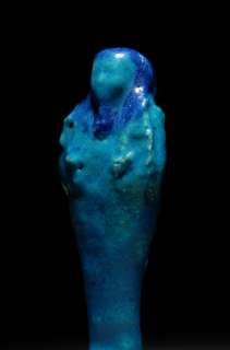 Ancient Egyptian Blue Ushabti   faience Shabti statue  