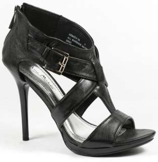 Black Open Platform Heel Sandal 8.5 us Anne Michelle  