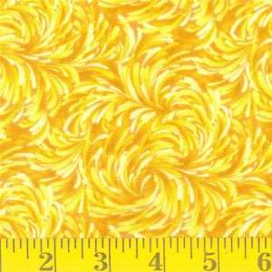   45 Wide Fireworks Yellow Fabric By The Yard Arts, Crafts & Sewing