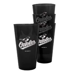  MLB Baltimore Orioles 16 Ounce Colored Plastic Pints (4 
