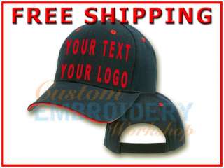   Personalized Ball Cap Embroidery Black Sandwich Baseball Hat  