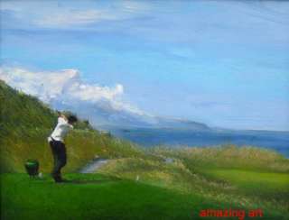 Impressionist Oil Painting on canvas Playing Golf  