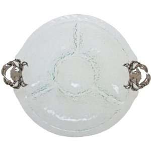  Glass 4 Section Serving Bowl   Crab
