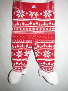 Baby Gap Red Snowflake Reindeer Lined Outfit Baby Boys 6 12 Months 