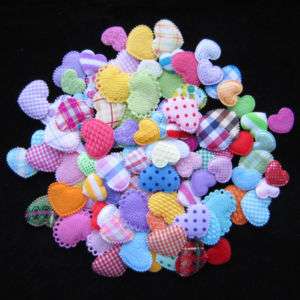 150 pcs Mixed Padded Heart Appliques Baby/Clips/Kid M11  