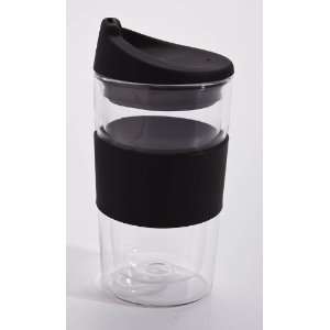  Double Wall Glass Travel Cup w/Silicone Lid & Sleeve 10oz 