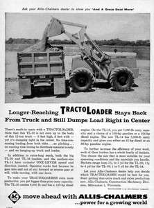 1959 Allis Chalmers TL 20 Loader Tractor Original Ad  