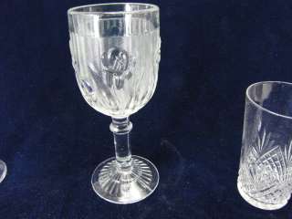 Vintage Crystal Glasses Thistle Pineapple & Iris Glass  
