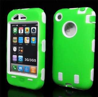   Silicone Rubber Hard Case Cover Skin Shape For IPHONE 3G 3GS S Green