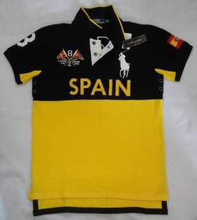New 2011 Ralph Lauren Mens Big Pony Polo Shirt Spain Flag No.8  